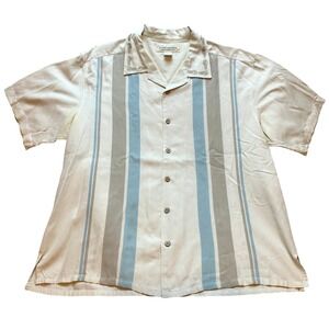 Island Republic Shirt Mens Extra‎ Large Embroidered Striped Button Up Beachy